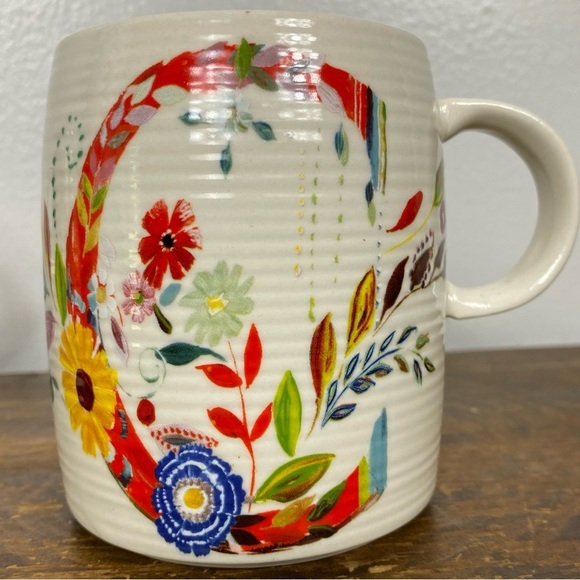 Anthropologie Monogrammed floral “C” mug by Starla M Halfmann - Picture 1 of 5